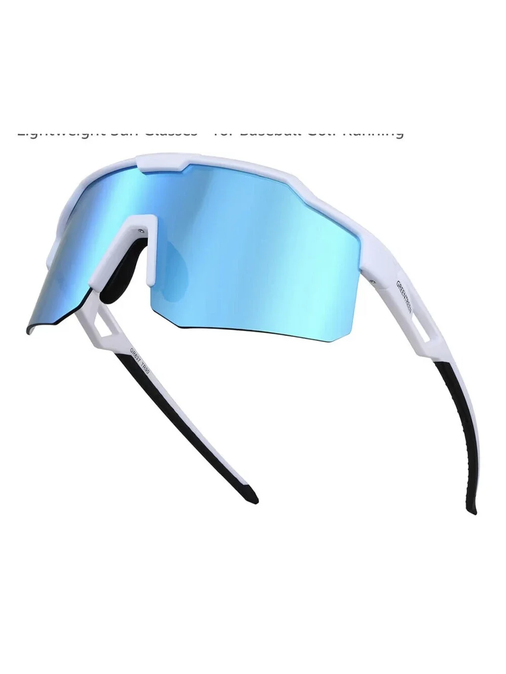 Greentreen Mens UV400 White/Blue Non Slip Sport Sunglasses